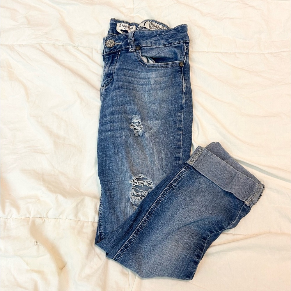 Indigo Rein Blue Skinny Jeans with Distressed Details